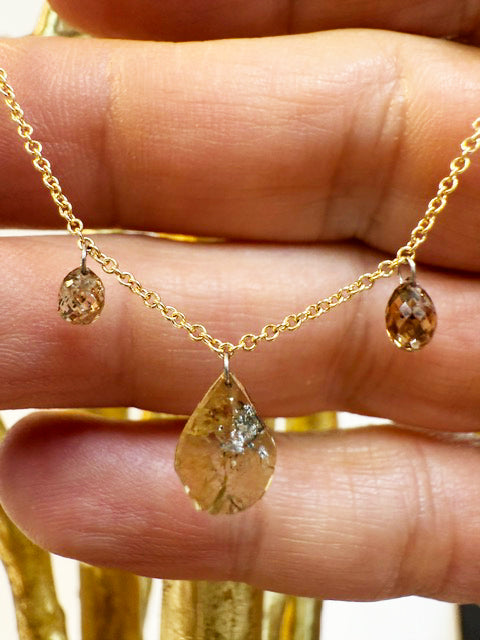 One-of-a-Kind Slice & Briolette Diamond Necklace