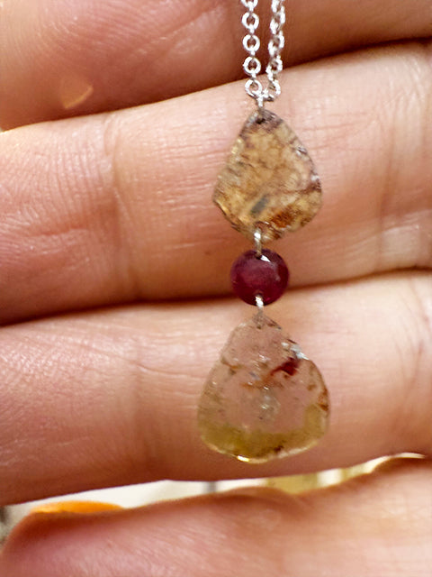 One-of-a-Kind Sliced Diamond & Ruby Talisman Necklace