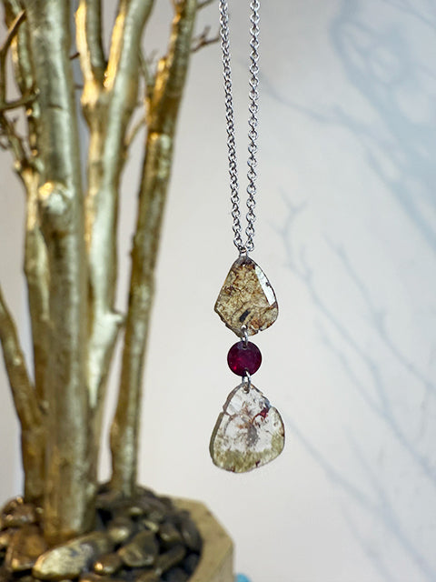 One-of-a-Kind Sliced Diamond & Ruby Talisman Necklace