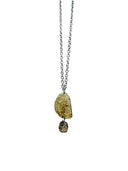 Sliced Diamond & Cognac Briolette Pendant Necklace – 14k White Gold