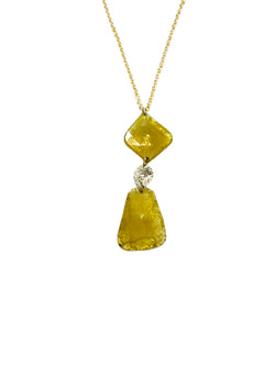 Talisman Slice – Natural Diamond Pendant in 14K Gold