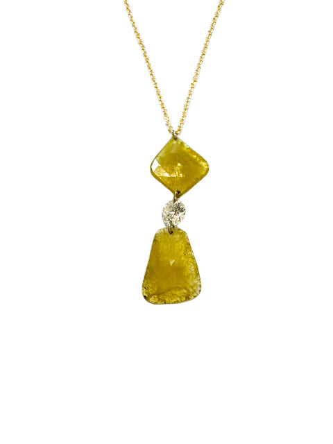 Talisman Slice – Natural Diamond Pendant in 14K Gold
