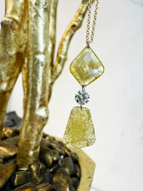 Talisman Slice – Natural Diamond Pendant in 14K Gold