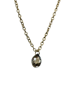 Talisman Briolette – Cognac Diamond Pendant in 14K Yellow Gold