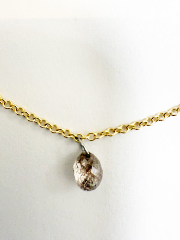 “Rain Prayer” — Briolette Diamond Talisman Necklace