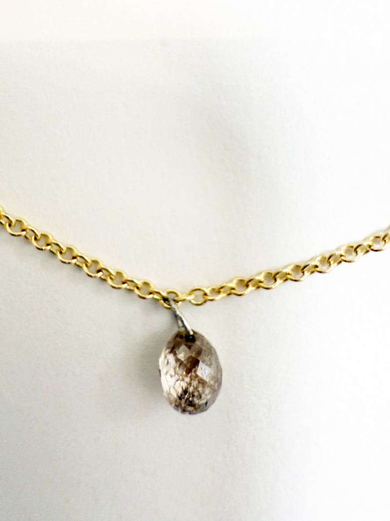 “Rain Prayer” — Briolette Diamond Talisman Necklace