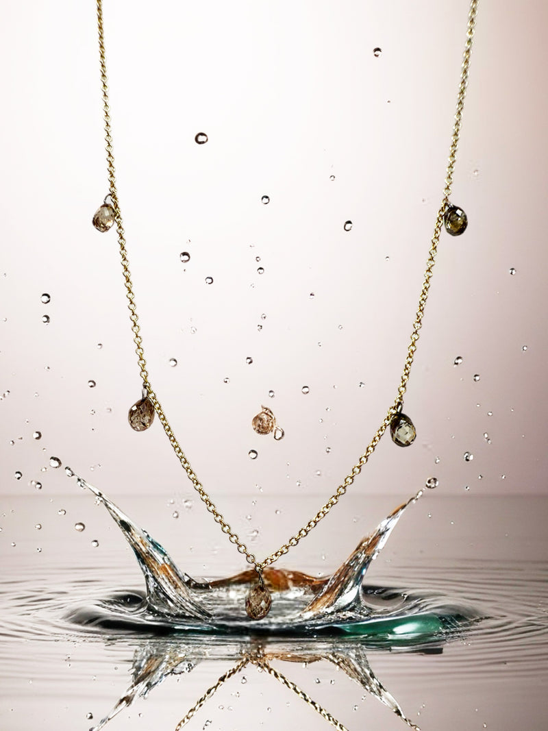 “Rain Prayer” — Briolette Diamond Talisman Necklace