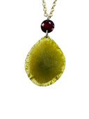 Greenish Hue Slice Diamond Talisman with Ruby Spark