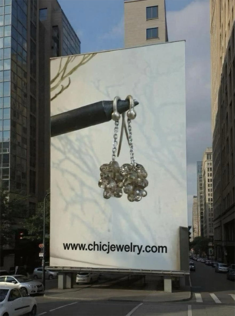 Natural Briolette Diamond Cluster Earrings on 14K White Gold Chain – TCW 11.00