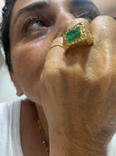 22K Handmade Gold Natural Emerald Statement Ring