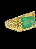 22K Handmade Gold Natural Emerald Statement Ring