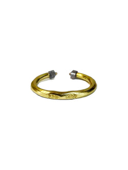 One of a Kind 22k Gold Open Band Ring with Salt & Pepper Cube Diamonds (.80 TCW)
