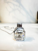 2.5 Carat Asscher Cut Cubic Zirconia Pendant in 14K White Gold