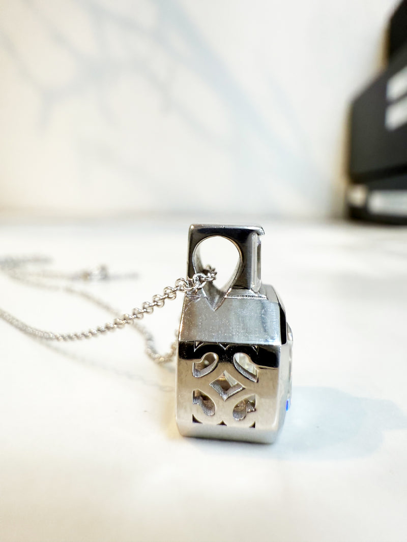 2.5 Carat Asscher Cut Lab-Grown Diamond Pendant in 14K White Gold