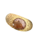 18K Gold Natural Brown Rose-Cut Diamond Ring