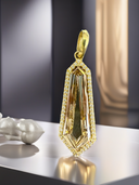5.02 CT Certified Yellowish-Brown Lab Diamond Hexagon Pendant