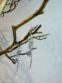 3.16 TCW Certified Lab-Grown Diamond Drop Earrings with Invisible Baguettes in 14k Gold