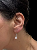 3.16 TCW Certified Lab-Grown Diamond Drop Earrings with Invisible Baguettes in 14k Gold