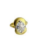 3.05ct E VS1 Old Mine Cushion Lab Diamond Ring in 22K Gold & Platinum