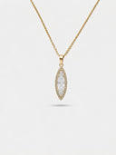 Certified Marquise Step-Cut Lab-Grown Diamond Pendant — 14K Yellow Gold