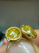 One-of-One 22K Gold Olive Green Rose-Cut Diamond Stud Earrings