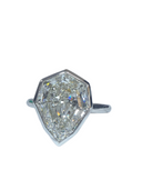 4.41 Carat Pear Step-Cut Lab Diamond Solitaire Ring in 14k White Gold