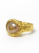 3.09 CT Natural Brown Rose-Cut Diamond 22K Gold Ring — One of a Kind