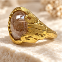 The CHIC RING. One-of-One 3.10 ct Pear Rose-Cut Natural Diamond Ring in 22k Gold