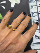 0.68 CT Natural Green-Yellow Rose Cut Diamond Open Ring in 22K Gold | One of a Kind