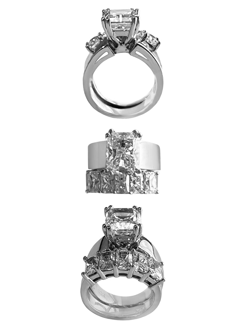 CHRISTINE 4 carat Radiant Cut Engagement Ring With Matching Band