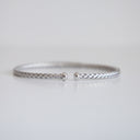 14K White Gold Woven Bangle with 1.25ct Lab-Grown Diamonds (E Color, VS1 Clarity)
