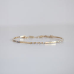 14K Yellow Gold Bangle with .55ct Lab-Grown Diamonds (E Color, VS1 Clarity)