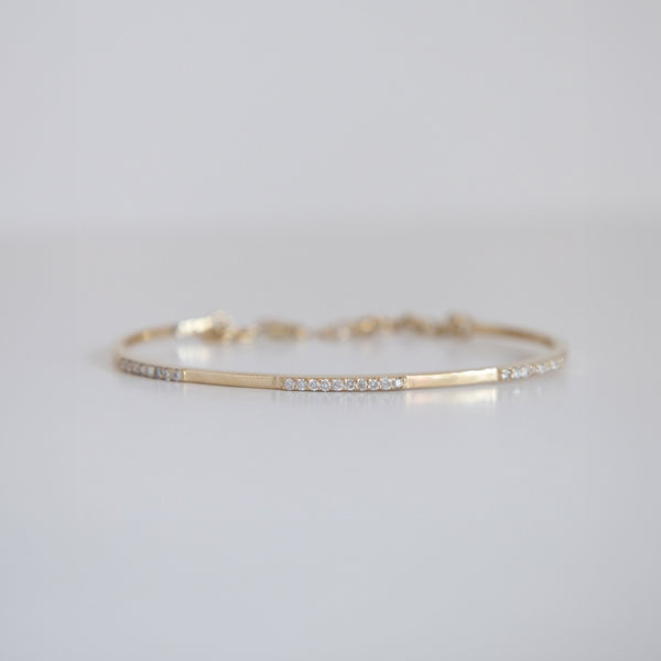 14K Yellow Gold Bangle with .55ct Lab-Grown Diamonds (E Color, VS1 Clarity)