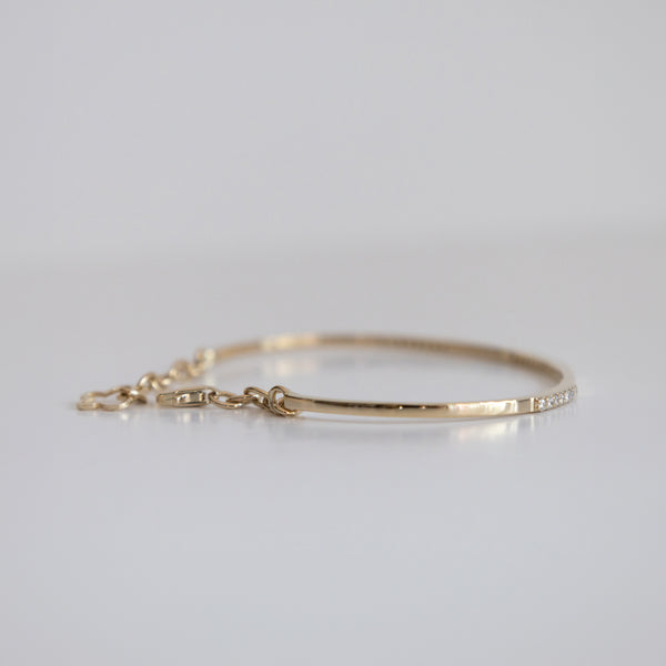 14K Yellow Gold Bangle with .55ct Lab-Grown Diamonds (E Color, VS1 Clarity)