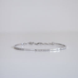 14K White Gold Bangle with .55ct Lab-Grown Diamonds (E Color, VS1 Clarity)