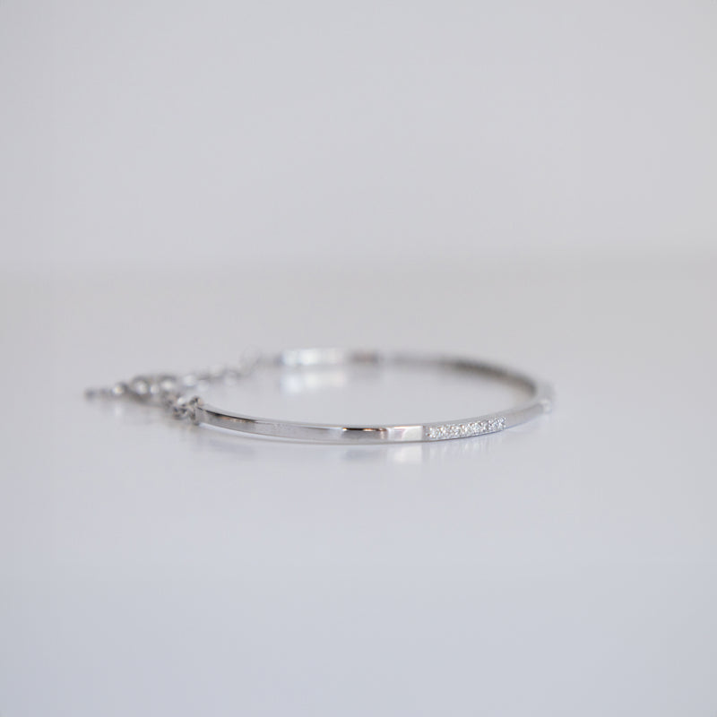 14K White Gold Bangle with .55ct Lab-Grown Diamonds (E Color, VS1 Clarity)