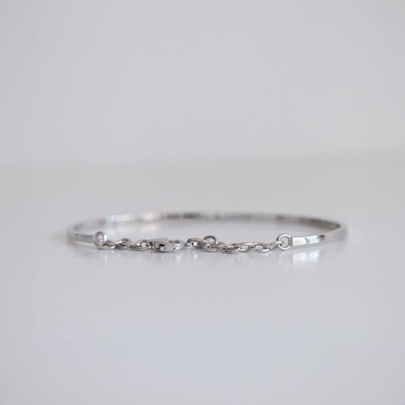 14K White Gold Bangle with .55ct Lab-Grown Diamonds (E Color, VS1 Clarity)