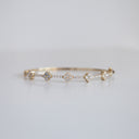 14K Yellow Gold Clover Bangle with 1.75ct Lab-Grown Diamonds (E Color, VVS Clarity)