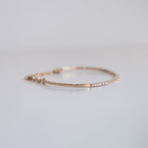 14K Rose Gold Bangle with .55ct Lab-Grown Diamonds (E Color, VS1 Clarity)