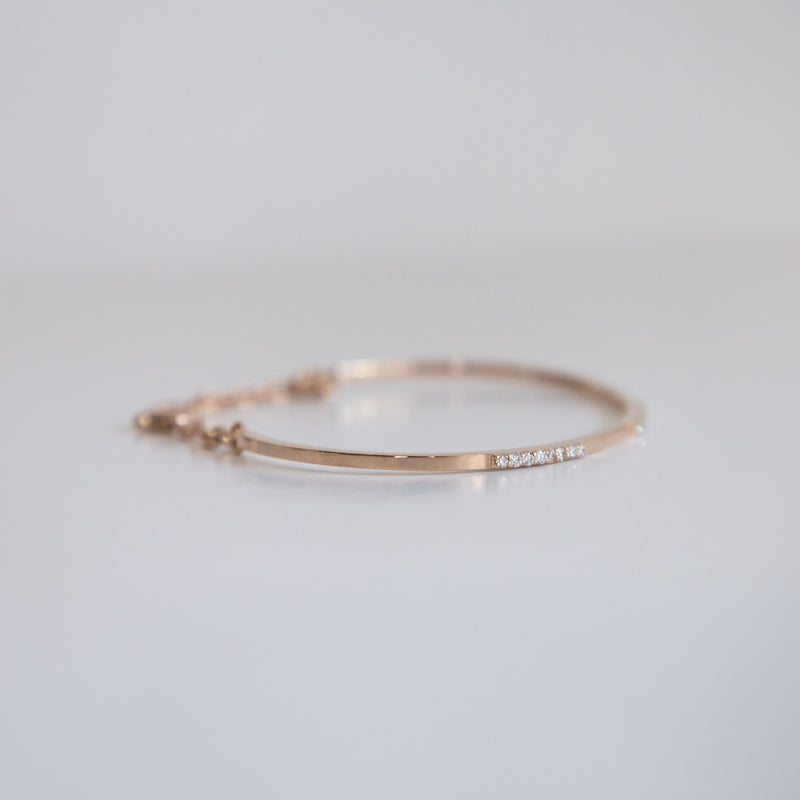 14K Rose Gold Bangle with .55ct Lab-Grown Diamonds (E Color, VS1 Clarity)