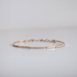 14K Rose Gold Bangle with .55ct Lab-Grown Diamonds (E Color, VS1 Clarity)