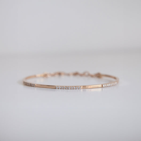 14K Rose Gold Bangle with .55ct Lab-Grown Diamonds (E Color, VS1 Clarity)