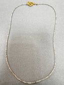 Gray Natural Diamond Bead Necklace with Handmade 24K Gold Lock - 17.37 Carats Handcrafted Fine Jewelry