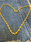 22K Gold Fluted Necklace with Natural Emerald Cabochon Lock – Customizable Length & Stone Options