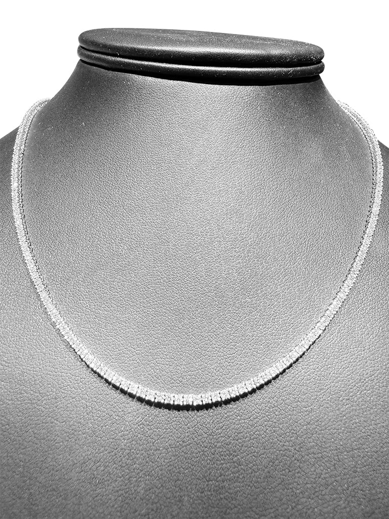 3.35 TCW 14k White Gold Lab Grown Diamonds Tennis Necklace – 16-inch, 1.5mm Round, 227 Stones