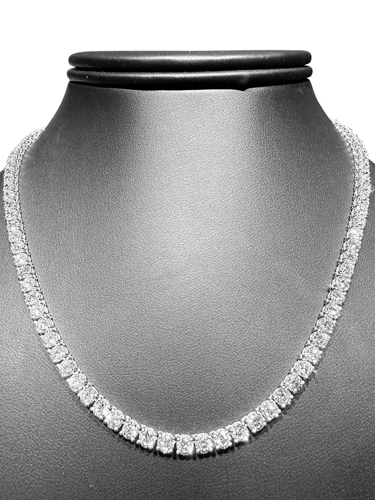 16.65 TCW 14k White Gold Lab Grown Diamond Necklace – 16-inch, 108-Stone, 3.4mm