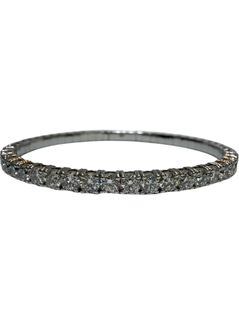 14K White Gold Flexible Bangle Tennis Bracelet with 5.46ct 3.8mm Lab-Grown Diamonds (E Color, VVS Clarity)