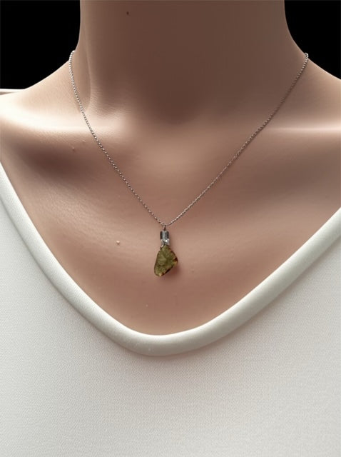 Natural Diamond Talisman Necklace in White Gold