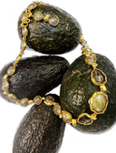 77ct Salt and Pepper Diamond Necklace in 24k Gold – Handcrafted Rough Sliced Diamonds