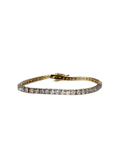 14K Yellow Gold Tennis Bracelet with 6.0ct 3.0mm Lab-Grown Diamonds (E-F, VVS Clarity)